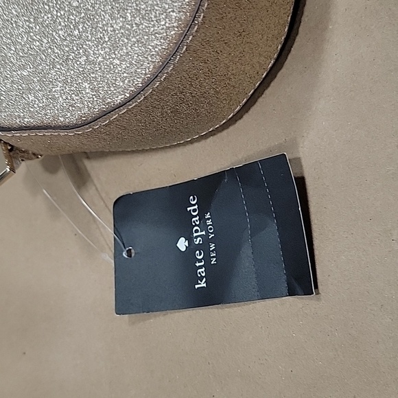 kate spade Glimmer Oval Camera Bag, Gold with Glitter, Crossbody, NEW with Tag - Picture 7 of 15